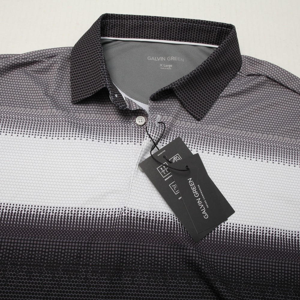 Galvin Green Mo Golf Polo Shirt Mens XL Ventil8 Plus Black White Sharksin UV Dry